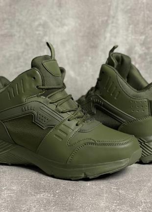 Чоботи чоловічі/ черевики хакі/ кросівки хакі теплі зимові