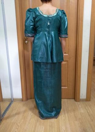 Красивый костюм юбка, блузка с вышивкой и шаль, индийский наряд. размер 14-164 фото