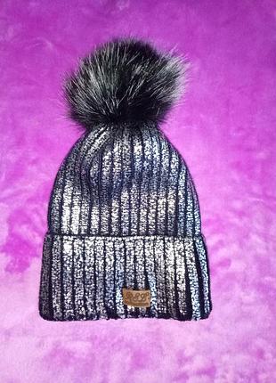 New! теплая красивая зимняя шапка