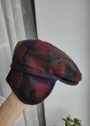 Вовняна кепка жиганка тепла кепка з наушниками pure new wool кашкет картуз 56-57 burberry polo barbour4 фото