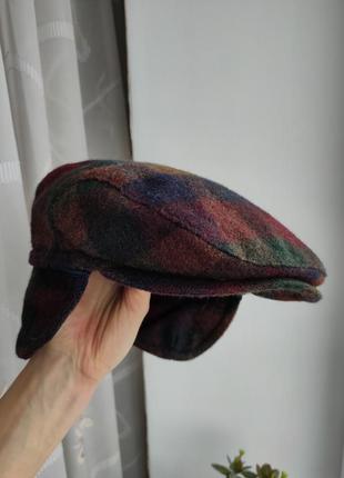 Вовняна кепка жиганка тепла кепка з наушниками pure new wool кашкет картуз 56-57 burberry polo barbour2 фото