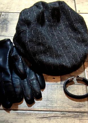 Мужска английская модная класическая кепка  larsson&co восьмиклинка в сером цвете