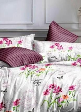 Евро комплект постельного белья " цветы ", бязь голд люкс, "виталина"