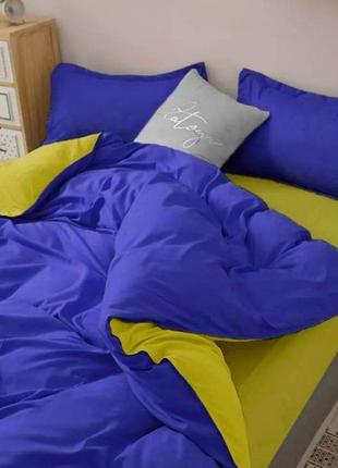 Двуспальный комплект постельного белья " сиреневый, желтый, фиолетовый", бязь голд  люкс "виталина"