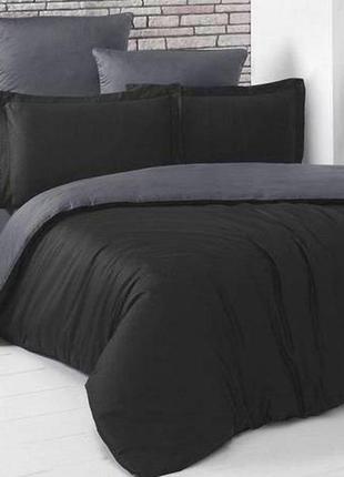 Двуспальный однотонный комплект постельного белья " черный, серый, графитовый ", бязь голд люкс "виталина"