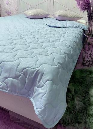 Ковдра літня євро 200*215 бавовна синій ода. ковдра літня наповнювач бавовна