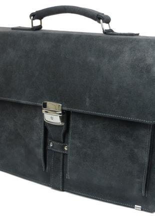 Мужской деловой портфель из натуральной кожи a-art tsm1401-1 серый
