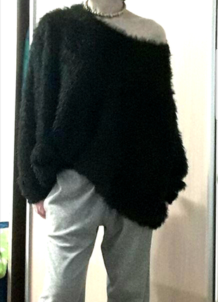 Светр теплий оверсайз zara светр хутровий чорный лонгслів балахон