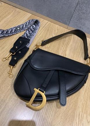 Женская сумка седло черная saddle black