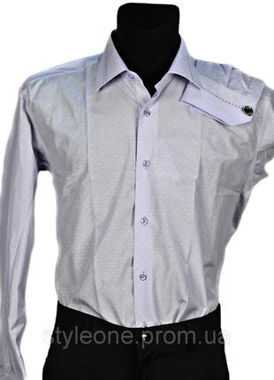 Рубашка мужская "pierre martin". сиреневая(длинный рукав)