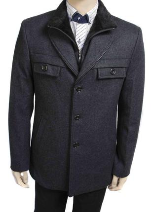 Зимове пальто "pierre carlos". темно-сіре. чоловіче. туреччина (50р,56р)
