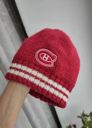 Шапка nhl montreal canadiens унісекс зимова тепла шапка вязаная в середині флісова підкладка2 фото