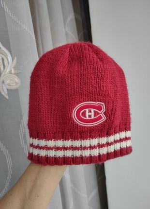 Шапка nhl montreal canadiens унісекс зимова тепла шапка вязаная в середині флісова підкладка