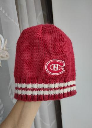 Шапка nhl montreal canadiens унісекс зимова тепла шапка вязаная в середині флісова підкладка6 фото