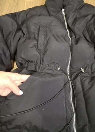 Трендова об'ємна, чорна куртка - пуховик оверсайз, boohoo, 14р5 фото