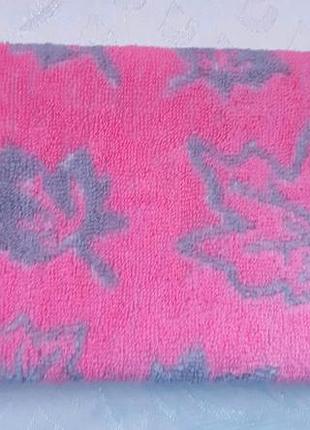 Рушники (рушники) руки, кухня, обличчя 25*50 махра рожевий — сірий "листя"