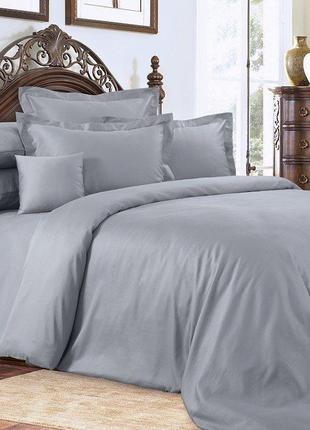 Двуспальный однотонный комплект постельного белья " серый, светло-серый ", бязь голд люкс  "виталина"