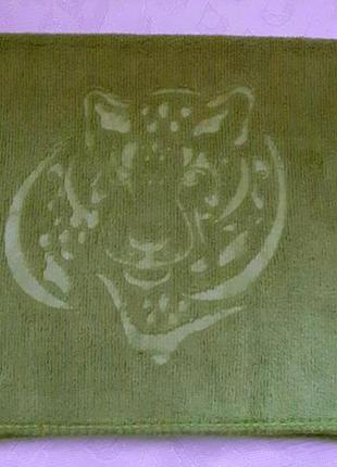 Полотенца (рушники) для рук, кухня, лицо 35*75 микрофибра махра зеленый "тигр"