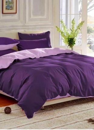 Двуспальный однотонный комплект постельного белья " фиолетовый, лавандовый ", бязь  люкс "виталина"