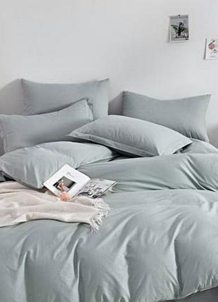 Евро однотонный сатин комплект постельного белья " серый ", "виталина"