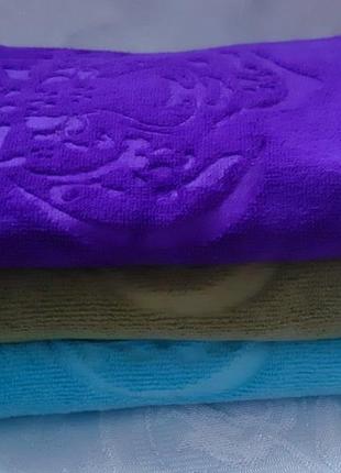 Рушники (рушники) для рук, кухня, обличчя 35*75 мікрофібра махра бузковий "тигр"