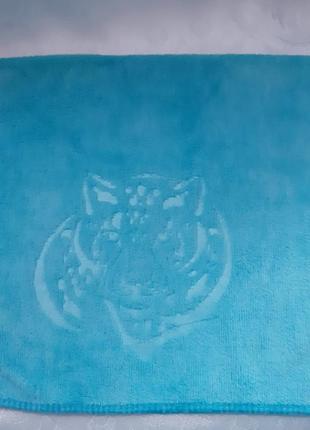 Полотенца (рушники) для рук, кухня, лицо 25*50 микрофибра синий, голубой  "тигр"1 фото