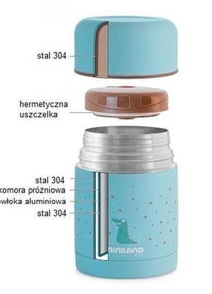 Дитячий термос для їжі miniland silky thermos на 600 мл blue2 фото