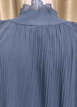 Плиссированная черная шифоновая легкая блузка/рубашка , италия, размер 2xl9 фото