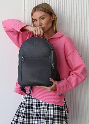 Рюкзак шкіряний жіночий графітний