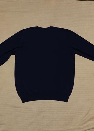Чисто шерстяной пуловер темно-синего цвета  peter christian великобритания  l9 фото