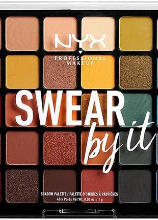 Палетка тіней nyx professional makeup swear by it shadow palette