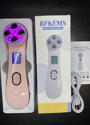 Мікротоковий rf апарат рф ліфтинг ems фототерапія led масажер мезопорація мікротоки міостимуляція