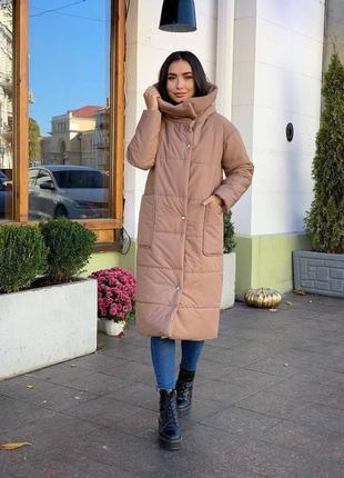 Зимове пальто з кишенями (силікон 200)1 фото