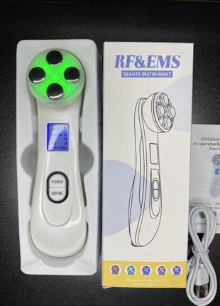 Мікротоковий rf апарат рф ліфтинг ems фототерапія led масажер мезопорація мікротоки міостимуляція