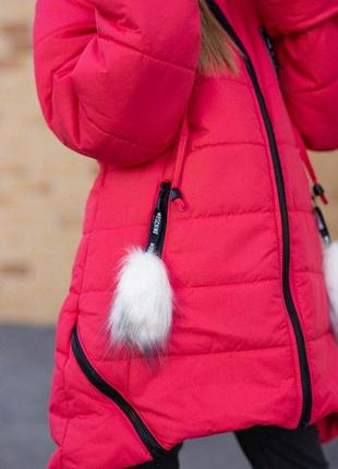 Зимове пальто для дівчинки, на овчині, 128-146 р.2 фото