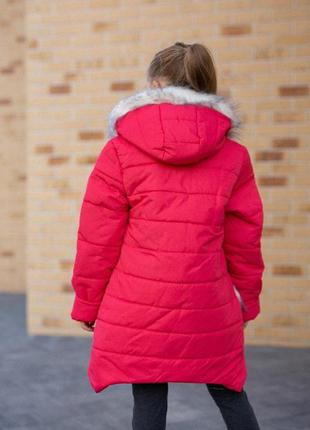 Зимове пальто для дівчинки, на овчині, 128-146 р.8 фото