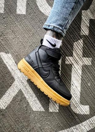 Чоловічі демисезонні високі кросівки nike air force gore-tex'black. колір чорний6 фото