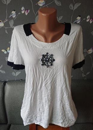 Женская футболка со штурвалом р.44/46 блузка блуза2 фото