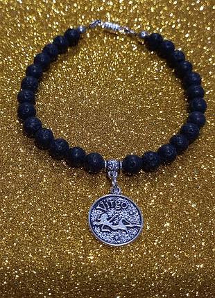 Браслет.знак зодиака дева -лава-20 см.