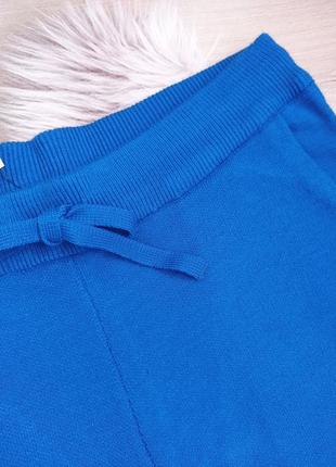В'язані штани вязанные штаны, джогери машинної в'язки синього кольору на манжеті - щиколотці бренду primark.4 фото