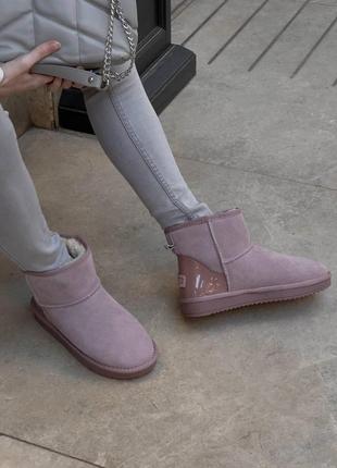 Жіночі ugg pink (лакований задник) / smb