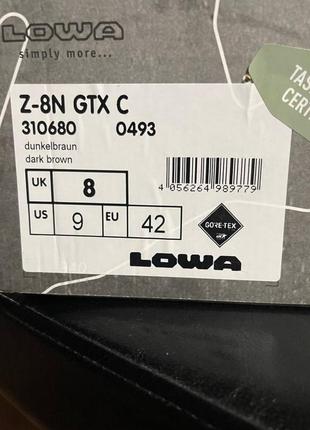 Черевики трекінгові lowa z-8n gtx eu 42 us9 uk8 dunkelbraun2 фото