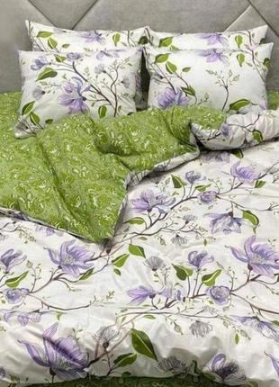 Двоспальний комплект постільної білизни " квіти ", бязь голд люкс "віталіна"