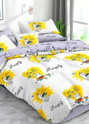 Полуторний комплект постільної білизни "коти, котики", бязь голд люкс "віталіна"