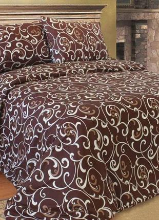 Полуторный комплект постельного белья 150*220 " вензель, завитки, абстракция ", бязь голд люкс  "виталина"