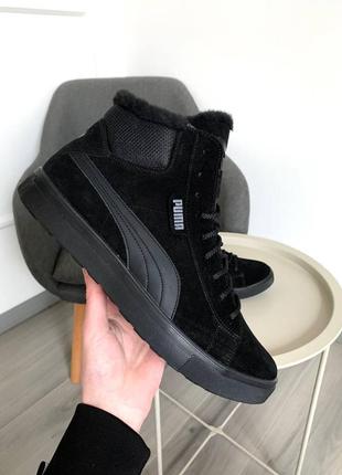 Кросівки на хутрі❄️puma high black (зима)