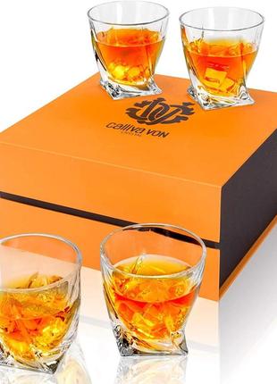Хрустальные бокалы calliva von crystal whisky glasses, для виски для коктейлей, мартини, бурбона
