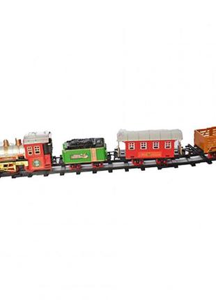 Дитяча залізниця різдвяний експрес, іграшка поїзд, 12 елементів, рейси 105 см, звуки, підсвітка3 фото