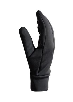 Спортивні сенсорні термо рукавички чорного кольору6 фото