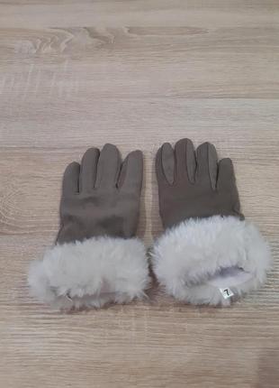 Теплые перчатки под замш tchibo р.73 фото